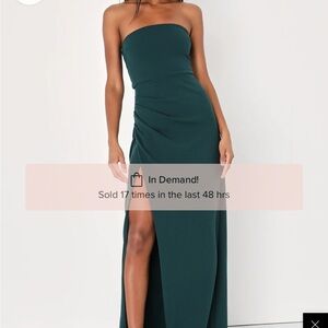 Lulu's Green Strapless Dress
